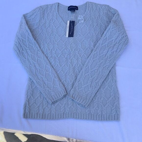 Charter Club Womens Wool Angora Cable Knit Sweater Vintage Size SP - Picture 8 of 12